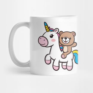 Unicorn and Teddy Bear Best Friends Mug